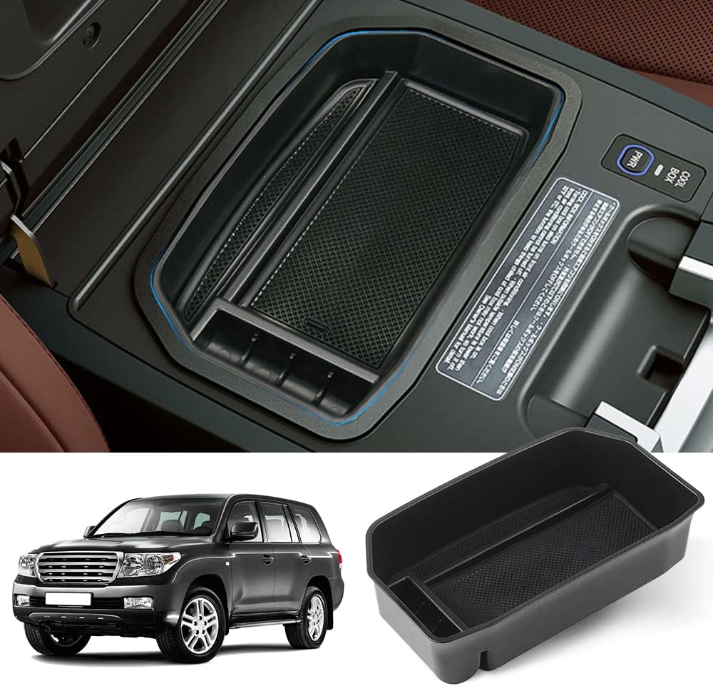JSCARLIFE Car Center Console Armrest Box Glove Box Organizer Tray Secondary Storage Compatible For Toyota Land Cruiser 2008-2020