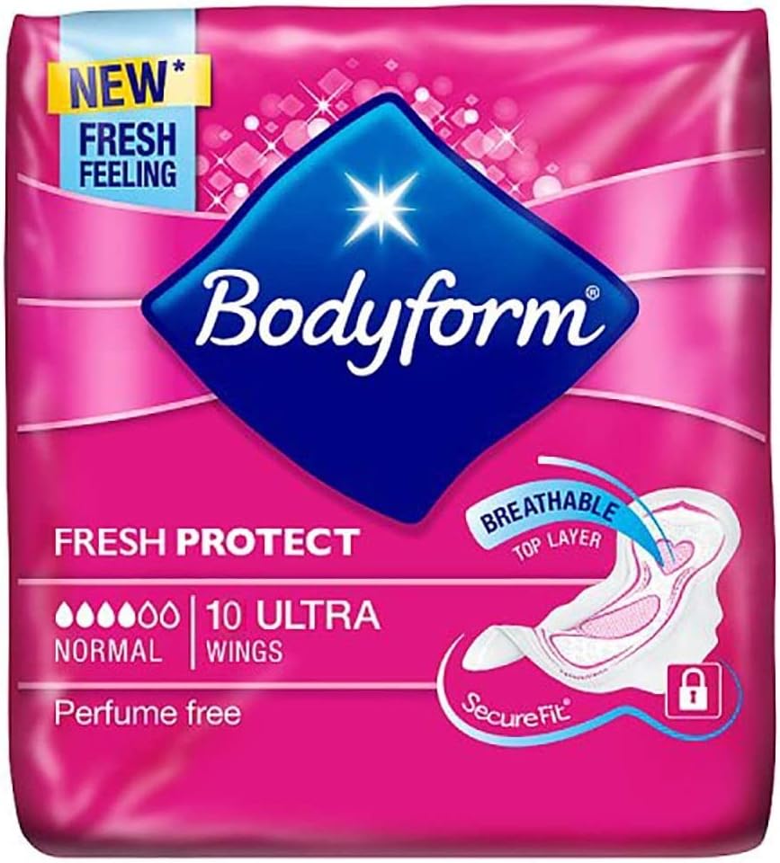 Bodyform Normal Ultra 10 Sanitary Towels - TOAL 40 Towels (Pack of 4, Normal 10)