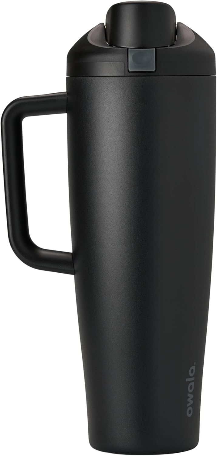 Owala FreeSip Tumbler - Stainless Steel - 40-oz. - Black (Very, Very Dark)