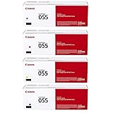 Canon CRG 055 Standard Capacity Toner Cartridge for MF743 & MF741 Printers, Bundle with Black/Cyan/Magenta/Yellow