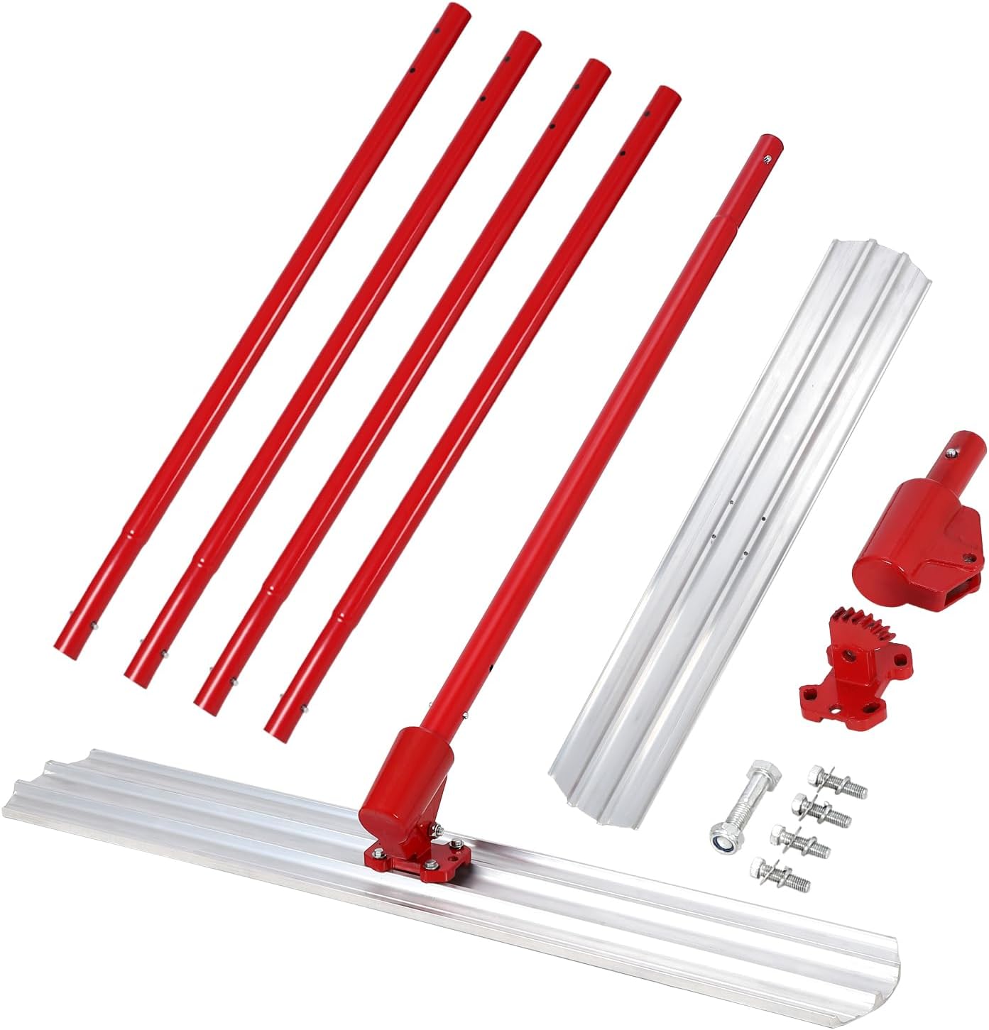 GarveeTech Bull Float Magnesium Concrete Float, 48x8" Aluminum Alloy Concrete Float Tool, with 4 Handles and Bull Float Bracket, Finishing Bull Float Bull Concrete Kit for Concrete Finishing