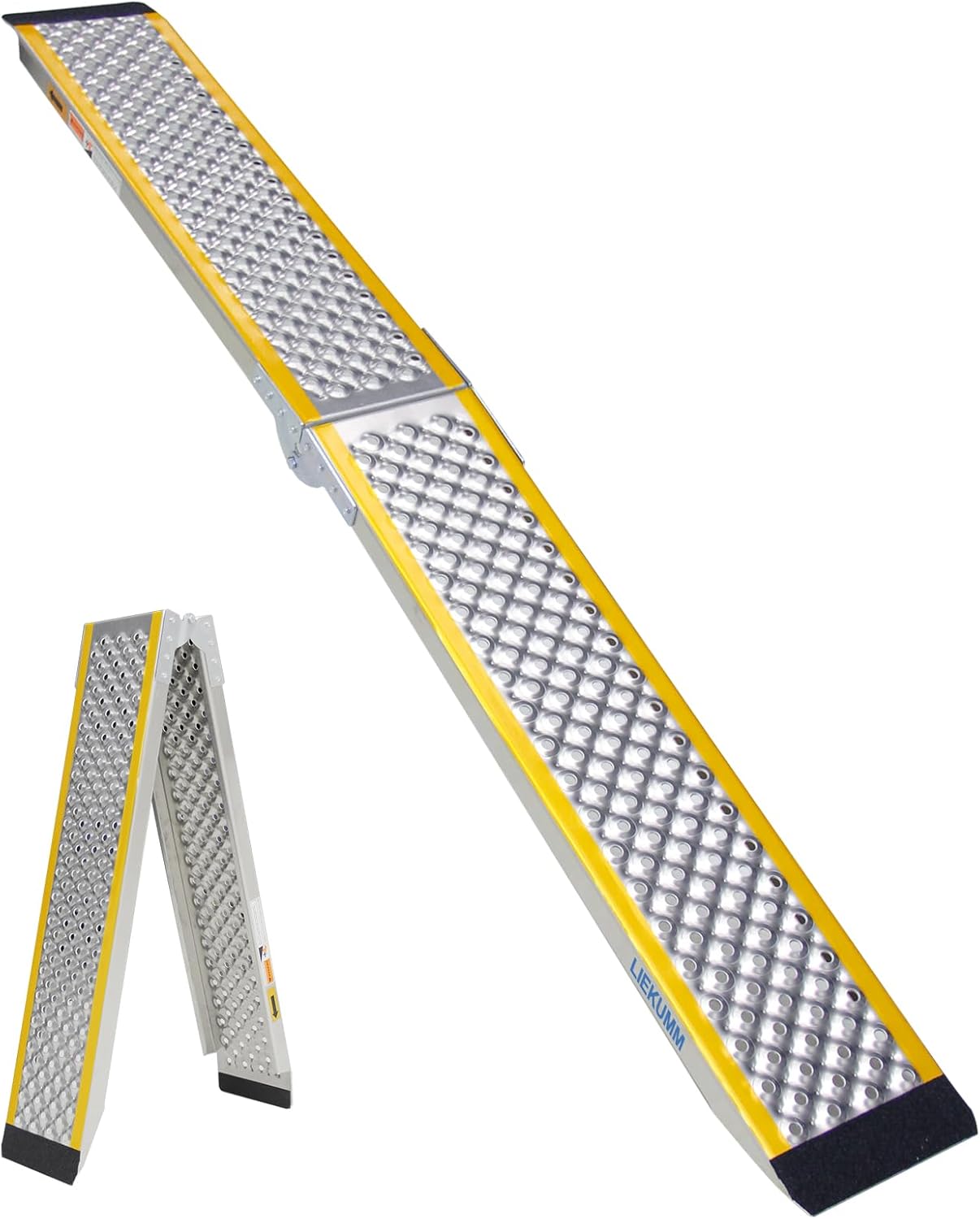 LIEKUMM 1PC Motorcycle Ramp, 200 x 21.5 cm Folding Motorbike Ramp, 300 kg Capacity Aluminium Motorbike Ramps for Vans, Folding Loading Ramps with E-bikes, Dirt Bikes, Bicycles, Motorbikes