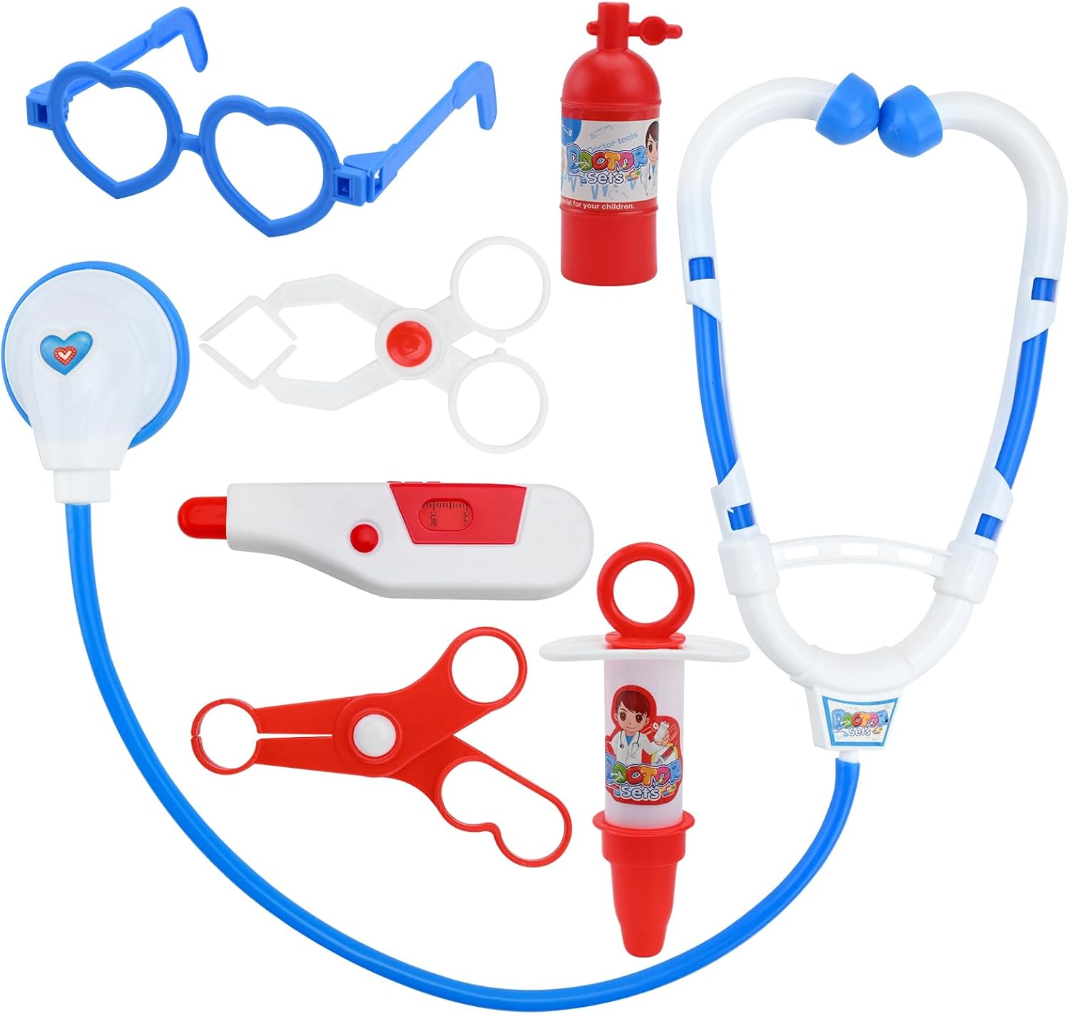 7 Pcs Kids Doctors Kit,Doctor Pretend Role Play Medical Kit Doctor Set for kids,Children Doctors Play Set Toy Doctors Set for Kids 3+ Years Boys Girls Role Play Educational Toys Gifts (Blue)