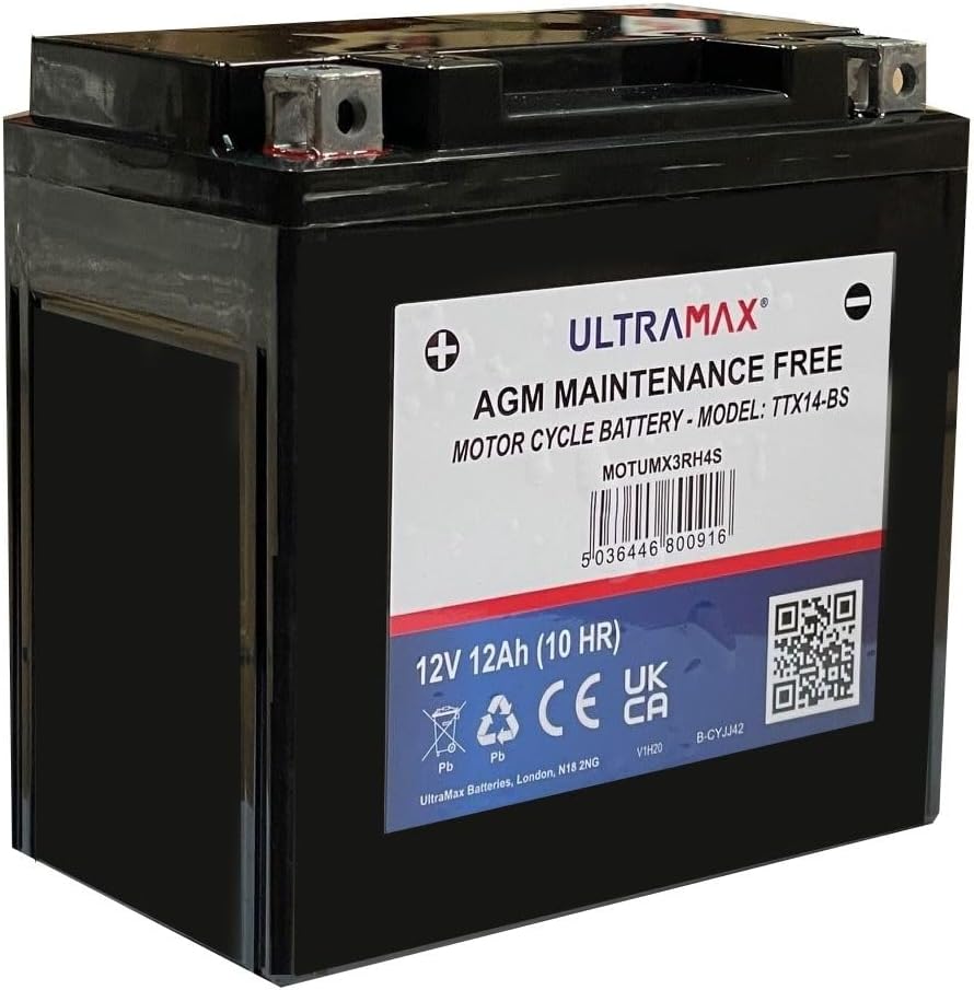 ULTRAMAX TTX14-BS (REPLACES YUASA YTX14-BS) Motorcycle Gel battery