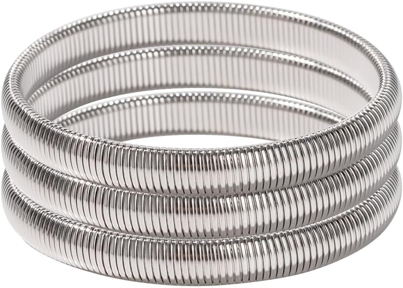 Stretch Bangles For Women 3pcs Gold plate and Silver plate Bracelets for Women Jewelry