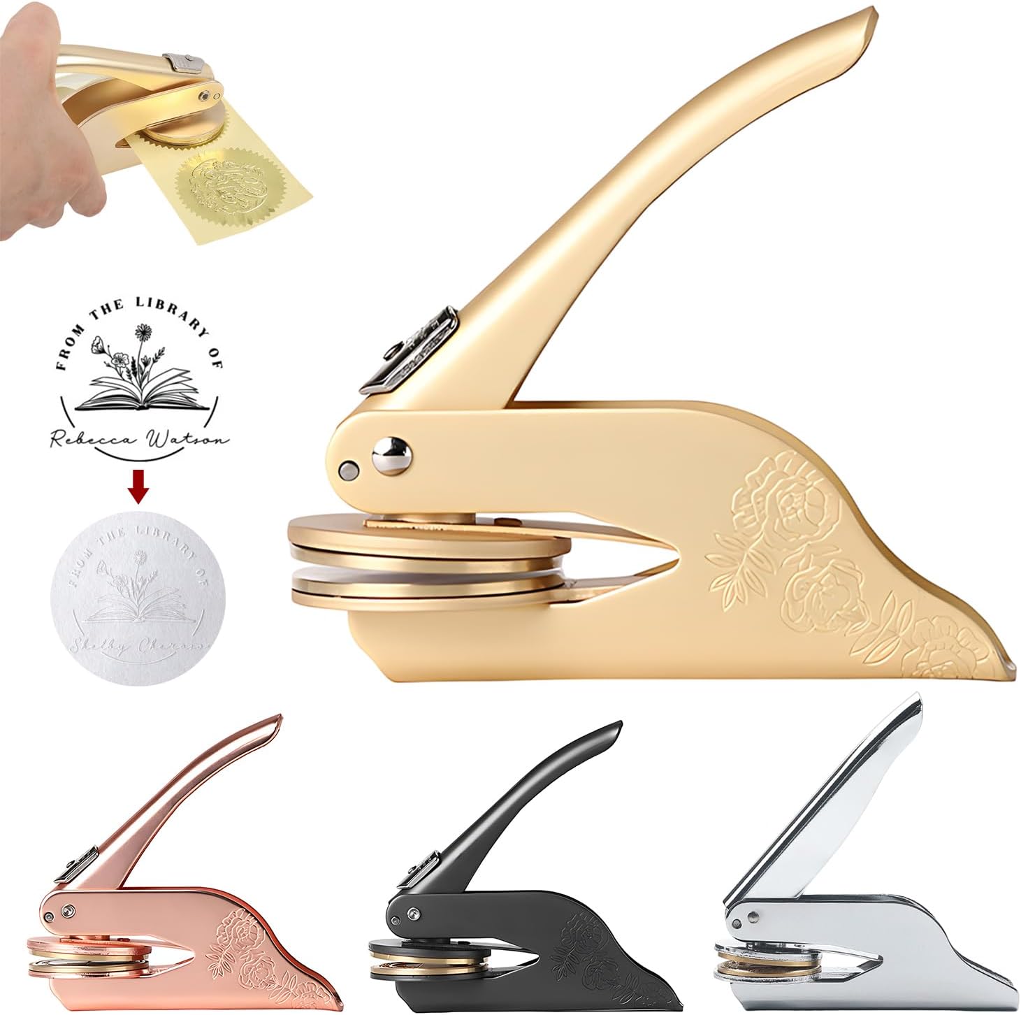 Book Embosser Personalized, Custom Embosser Stamp with Your Name or Design, from The Library of, Seal for Book Lovers, Wedding Invitation Book Embosser, Personalized Gift