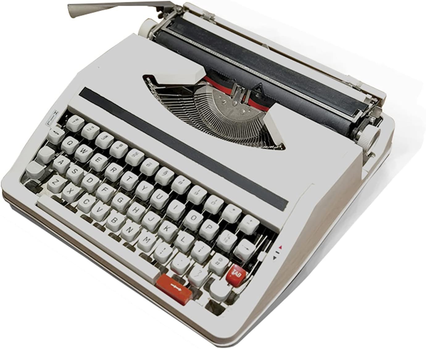 ZXNQ Machinery Typewriter Old fashioned Manual Typewriter, Portable and Easy to Use - Red Black ribbon Set 30 * 30 * 10CM