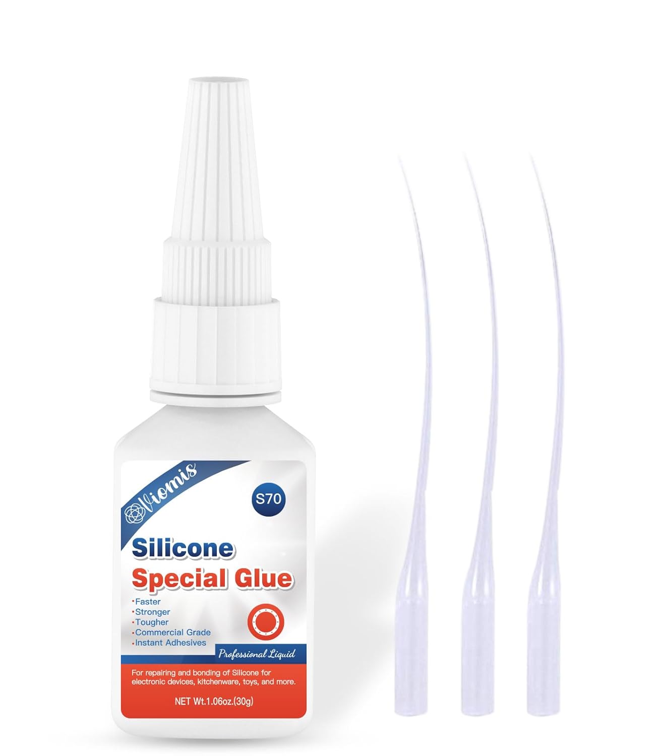 30g Silicone Glue, Clear Silicone Super Glue Adhesive, Instant, Waterproof, Heat-Resistant, and Flexible Strong Glue for Silicone, Silicone Rubber, Liquid Silicone, CAR, TPU, TPR, TPE