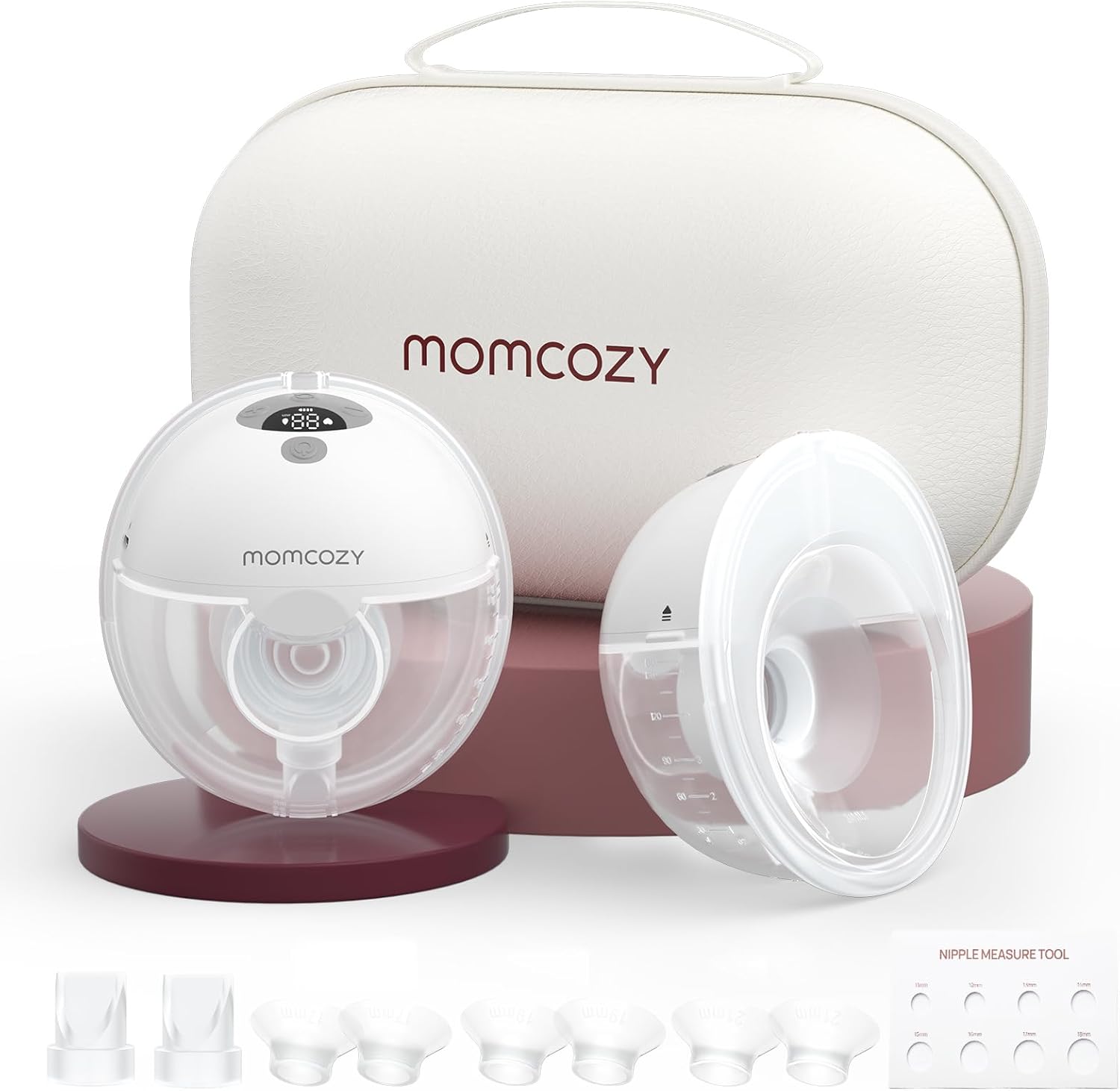 Momcozy M5 Hands Free Breast Pump, Wearable Pump of Baby Mouth Double-Sealed Flange with 3 Modes & 9 Levels, Electric & Portable Pump, 2 Pack, Gray