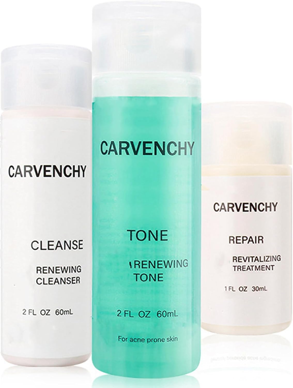 Skincare Set for Acne Prone Skin, 3 Step Skin Care Set-Cleanser, Tone, Repair Cream, Remove Face Acne Hydrate Face Moisturisers Fights Blackheads, Breakouts & Enlarged Pores Facial Kit