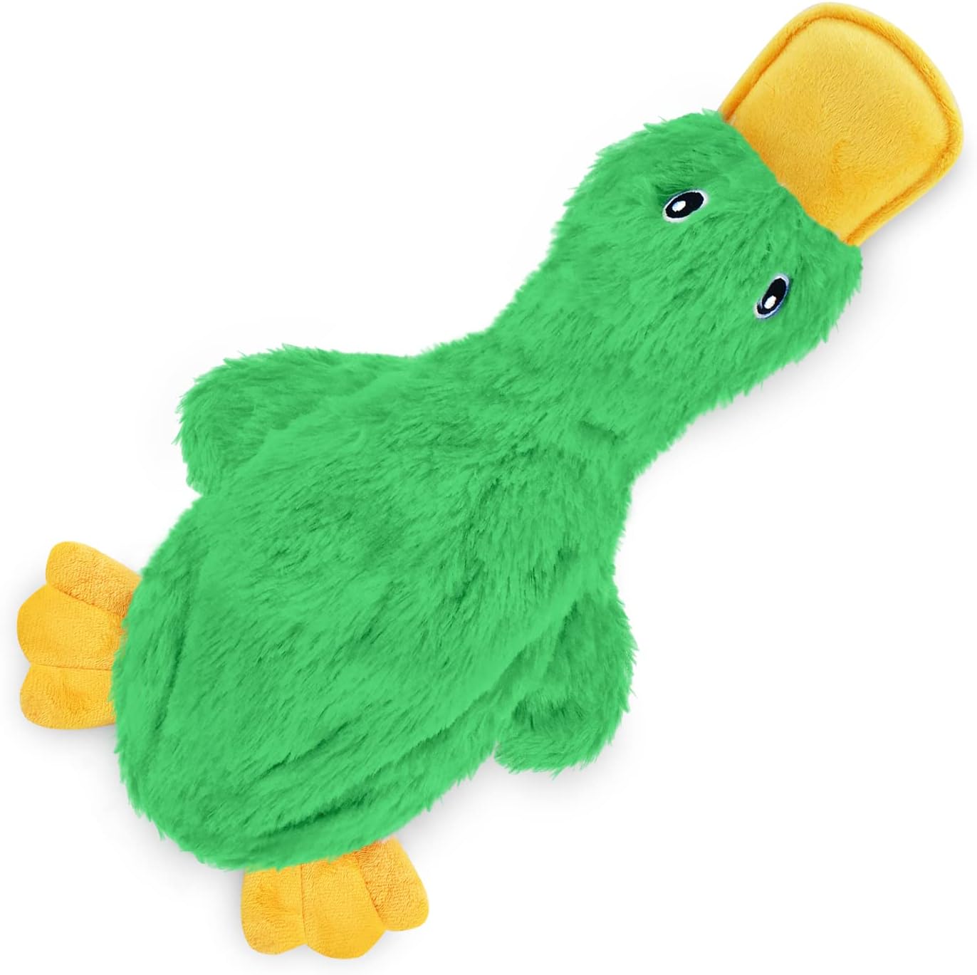 Best Pet Supplies Crinkle Dog Toy for Small, Medium, and Large Breeds, Cute No Stuffing Duck with Soft Squeaker, Fun for Indoor Puppies and Senior Pups, Plush No Mess Chew and Play - Light Green