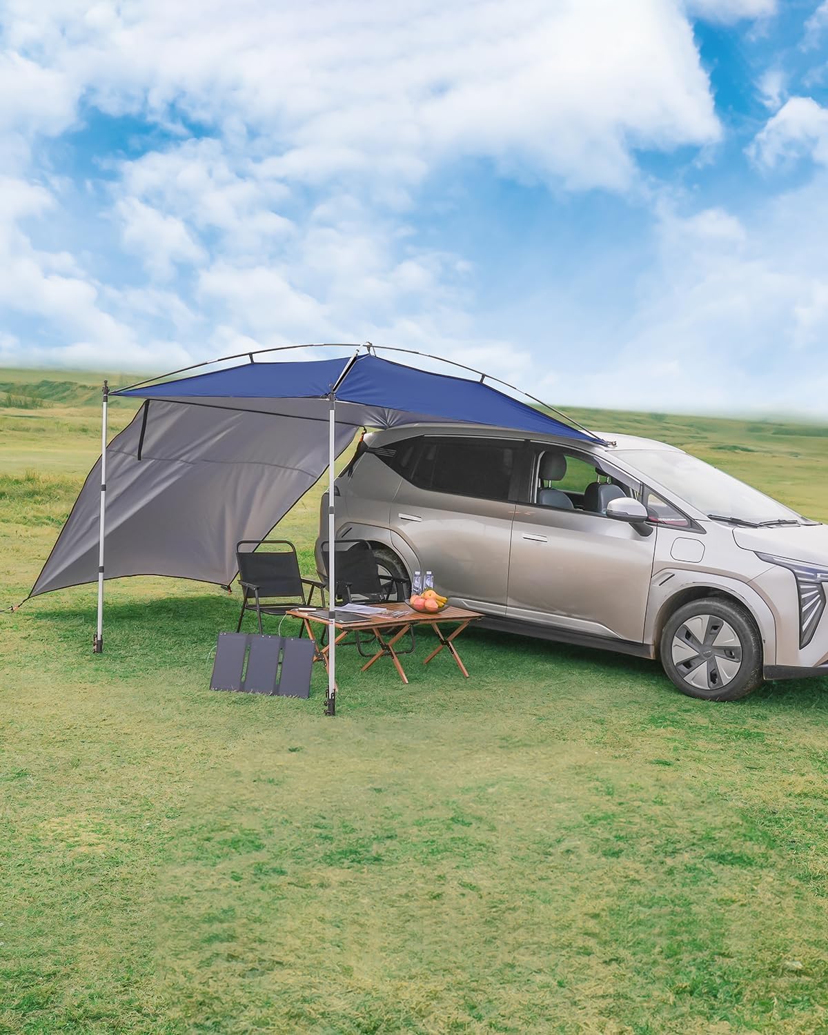 SUPAREE Car Awning Canopy Car Tent Camping SUV Sun Canopy Awning Universal Campervan Awnings Drive Away 210D Anti-UV Waterproof for Caravan/Van/RV