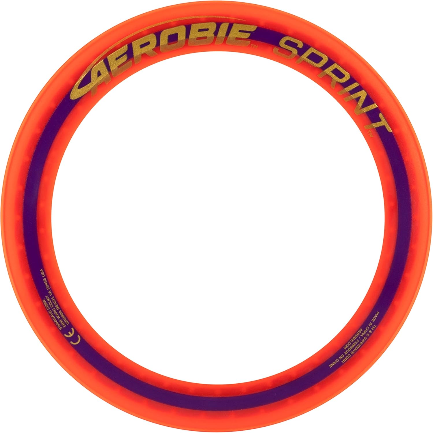 Aerobie Sprint Ring Outdoor Flying Disc, 10 Inches, Orange