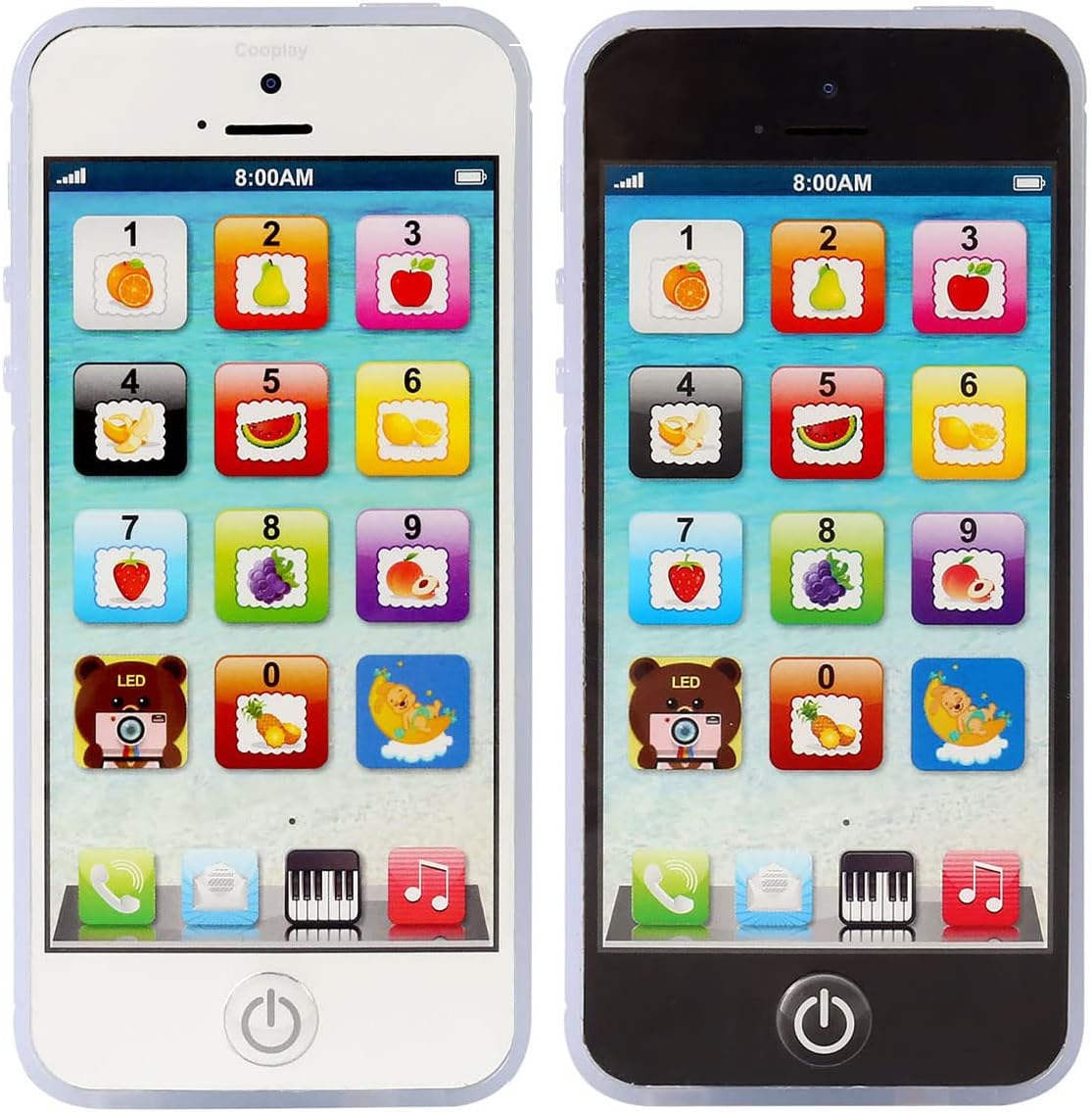 1pcs Black or White Yphone, Pretend Smart Mobile Toy Phone for Toddler Baby & Kids, Musical English Learning Preschool Education Electronic Cell Phone Gift for Boys & Girls (Random Color)