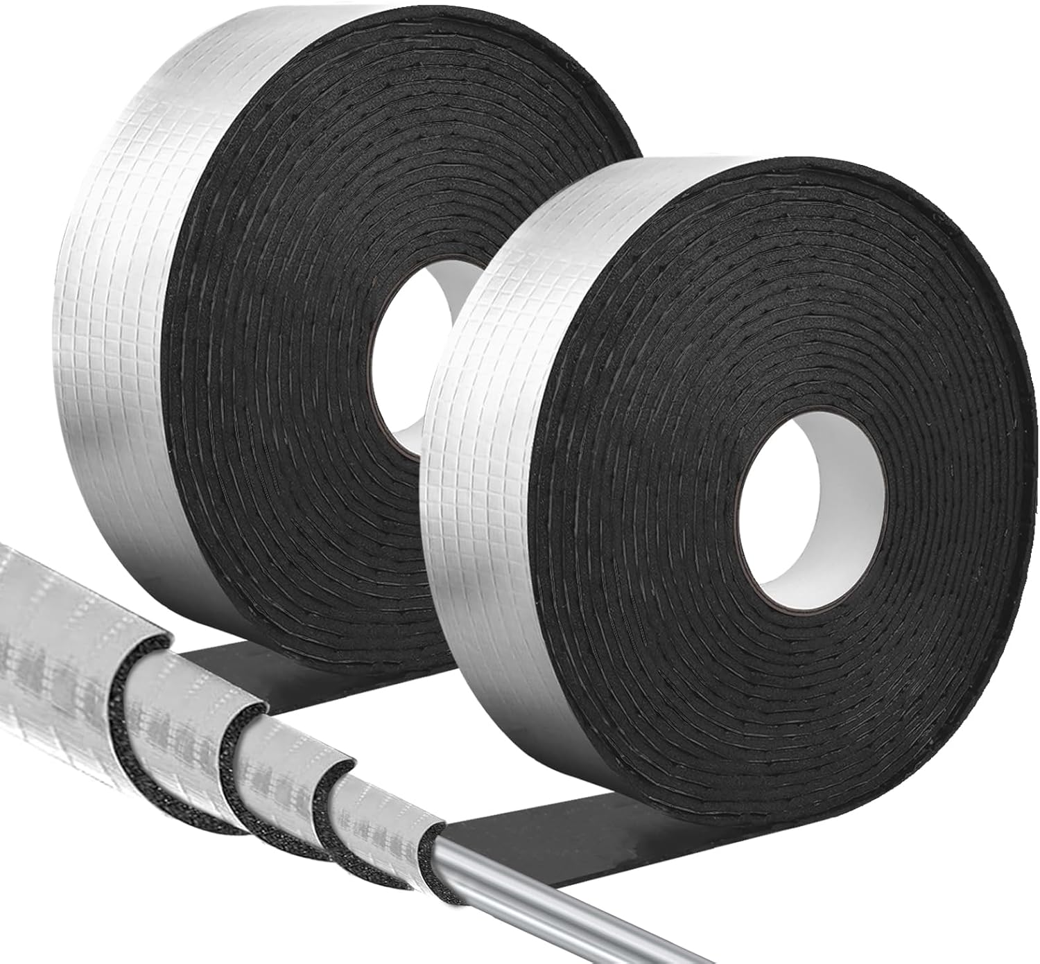 DGSL Pipe Insulation Wrap, 2" Wide X 66 Ft (2 Roll) Pipe Insulation Foam Tube, Self-Adhesive AC Line Insulation for Winter Freeze Protection