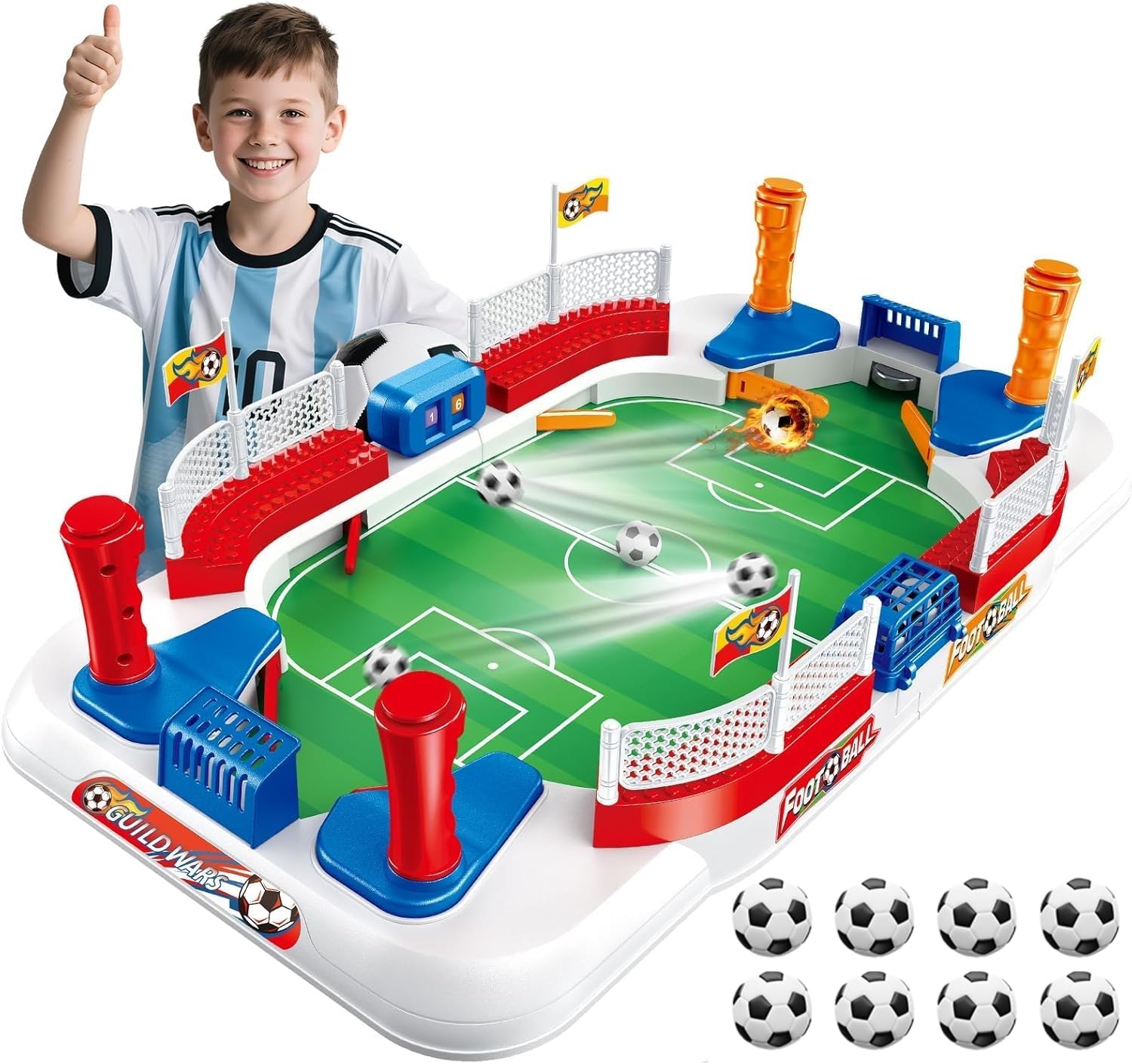 Football Gifts for Boys – Mini Foosball Table Soccer Board Game for Kids Age 5 6 7 8-12, Indoor Sports Pinball Machine Toy for Christmas & Birthday Family Party Fun