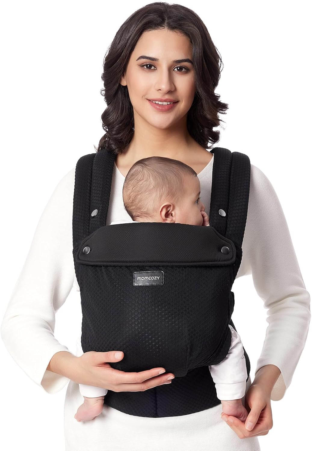 Momcozy Breathable Mesh Baby Carrier, Ergonomic and Lightweight Carrier for 3-24 Months with Enhanced Lumbar Support, All Day Comfort for Hands-Free Parenting, Air Mesh-Black