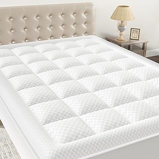OLANLY King Quilted Fitted Mattress Pad - Elastic Fitted Mattress Protector - Cooling Soft Mattress Cover Stretches up to 21 Inches Deep, Machine Washable Mattress Topper (78x80 inch, White)