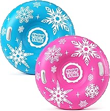 Jasonwell Snow Tube Inflatable Snow Sled Toboggan Snow Toys for Kids and Adults Heavy Duty Inflatable Snow Tube Winter Outdoor Toys for Kids Toddlers Adults