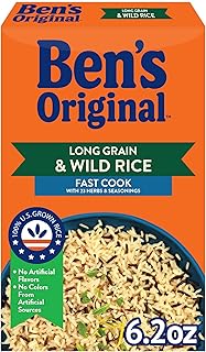 BEN'S ORIGINAL Long Grain Rice and Wild Rice, Fast Cook Rice, 6.2 OZ Box (Pack of 12)