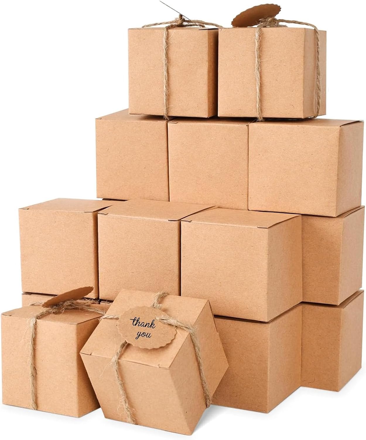 VGOODALL 50PCS Small Gift Boxes, 2 x 2 x 2 inches Mini Party Favor Boxes with Blank Tags for Wedding Bridal Shower Birthday Party DIY