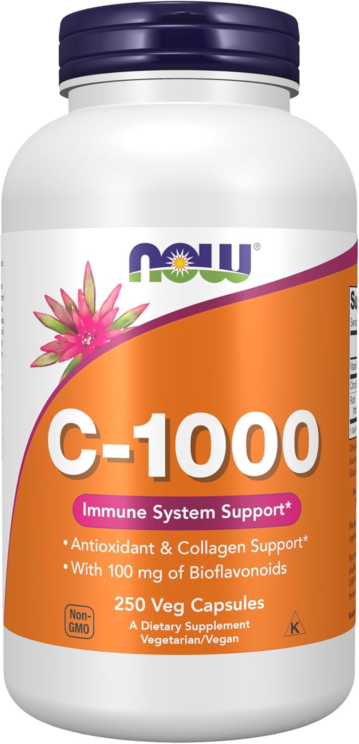 NOW Foods Supplements, Vitamin C-1,000 with 100 mg of Bioflavonoids, Antioxidant Protection*, 250 Veg Capsules