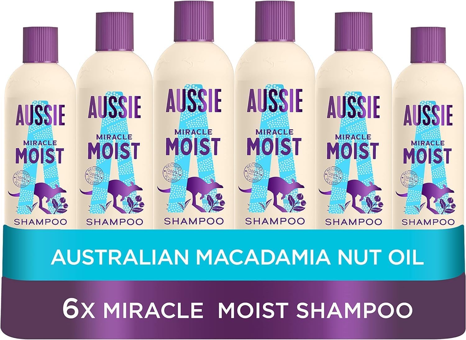Aussie Miracle Moist Shampoo 300 ml - Pack of 6