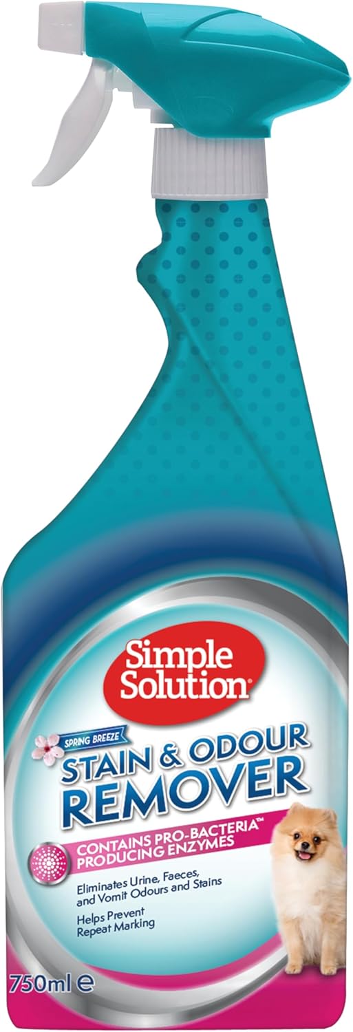 Simple Solution Pet Stain and Odour Remover, Enzymatic Cleaner with Pro-Bacteria Cleaning Power- Spring Breeze 750ml