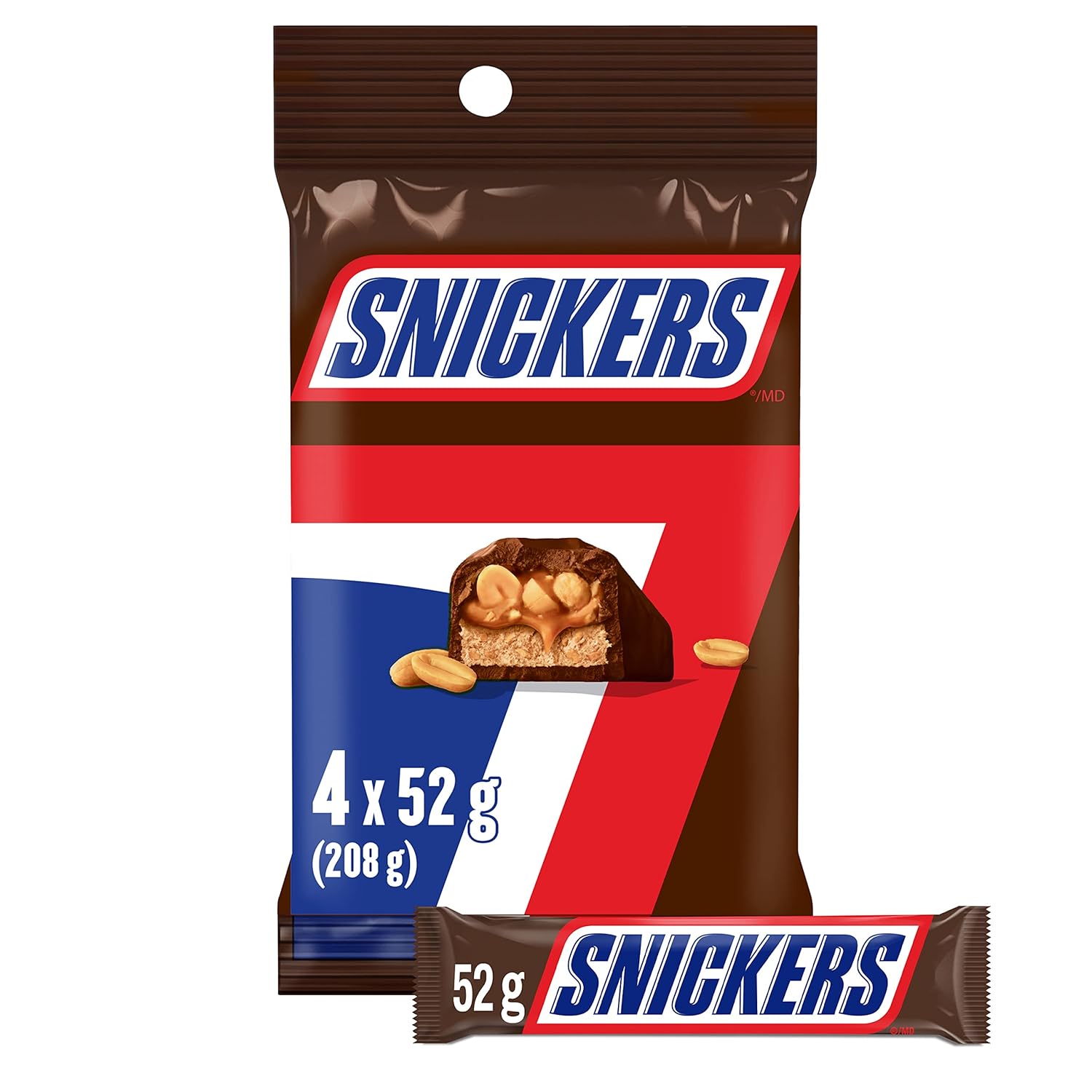 Snickers Chocolate 4 Pack 208g/7.33oz (Imported from Canada)