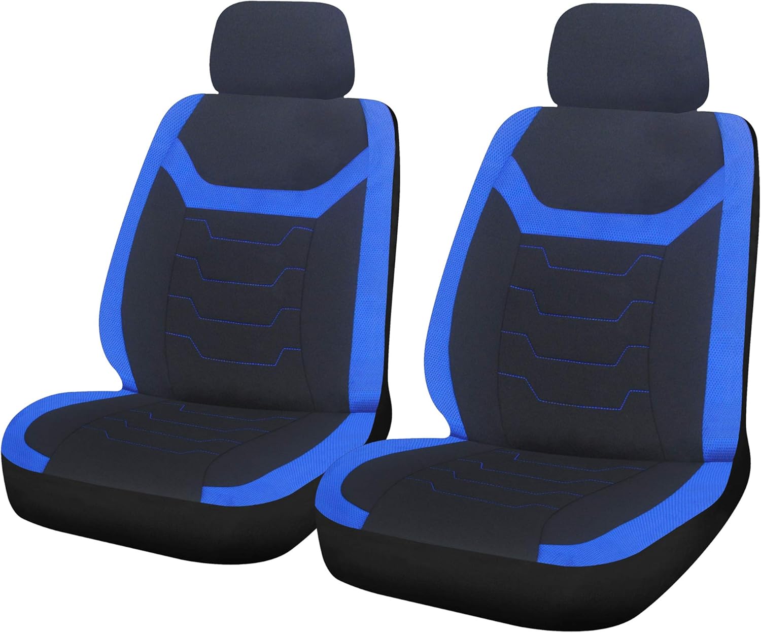 Sakura SS5400 Car and Van Front Seat Covers - 'Finsbury - 1 Pair in Black with Blue Inserts - Universal Easy Fit, 30.0 cm*72.0 cm*42.0 cm