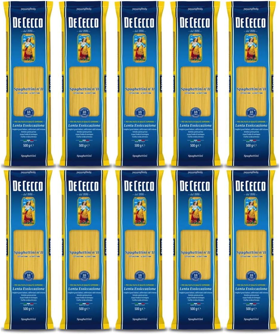 10x De Cecco Spaghettini No. 11 Italian Pasta 500g