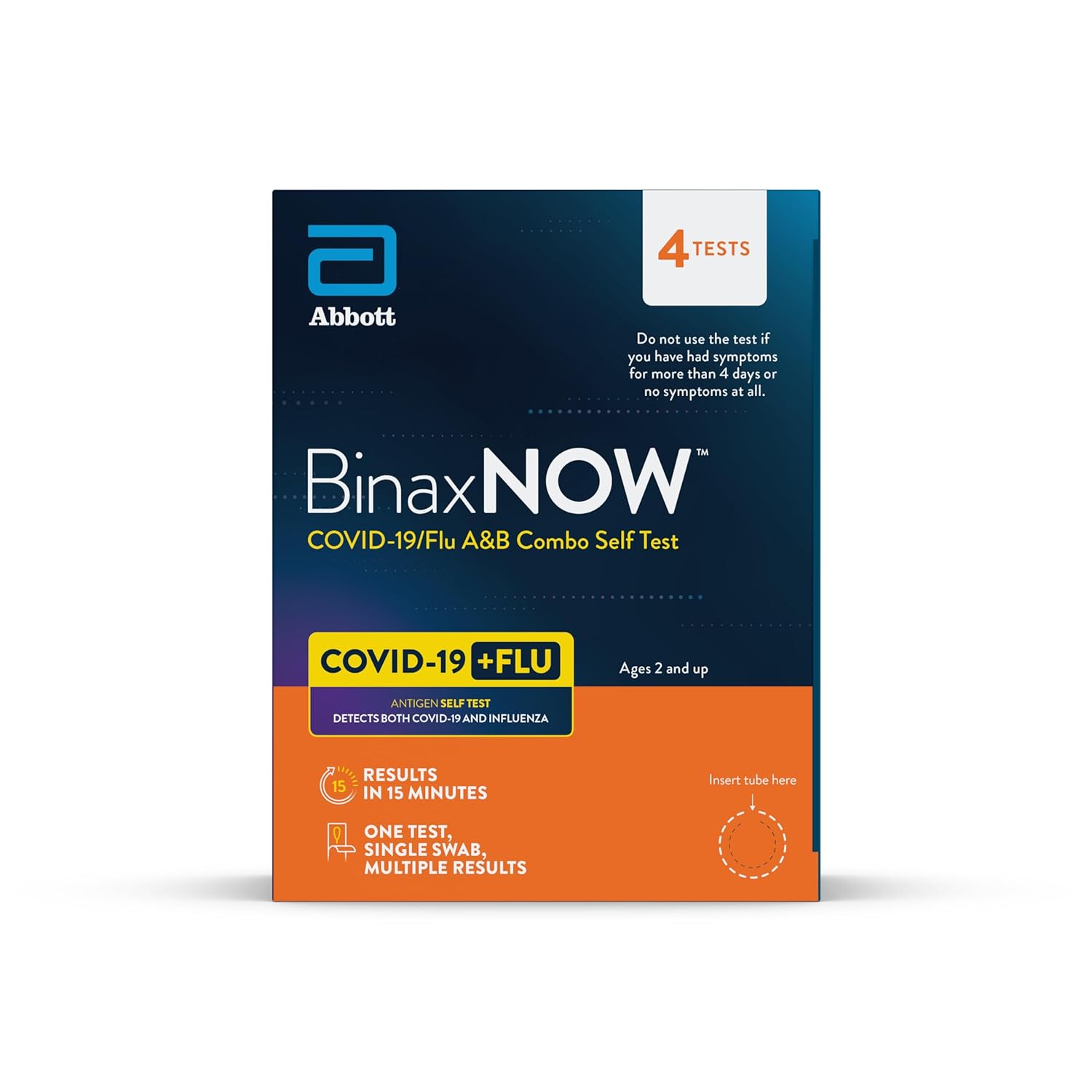 BinaxNOW™ COVID-19/Flu A&B Combo Self Test, Reliable COVID/Flu Home Test With 15 Minute Results, 4 Tests