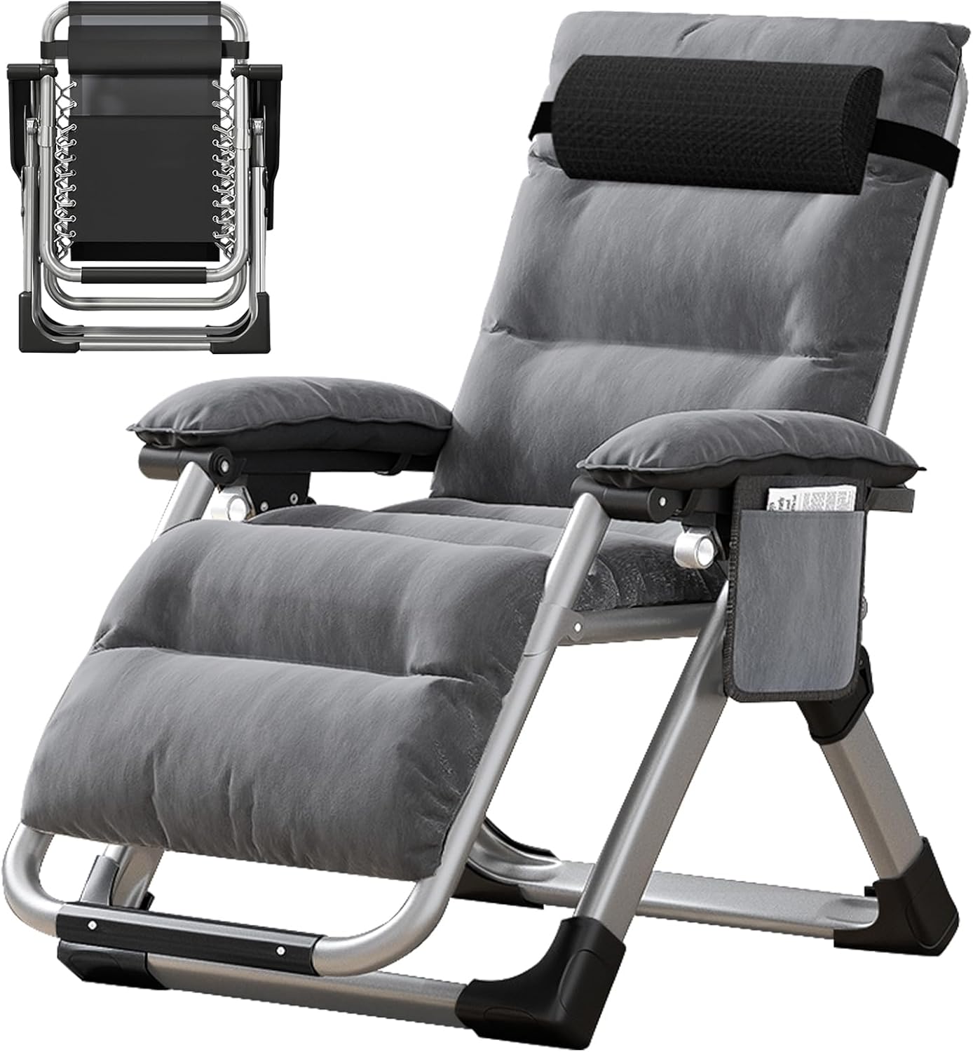 MOPHOTO Zero Gravity Chair, Outdoor Lounge Chair with Side Table, Zero Gravity Recliner, Sturdy & Comfortable, Supports up to 200KG