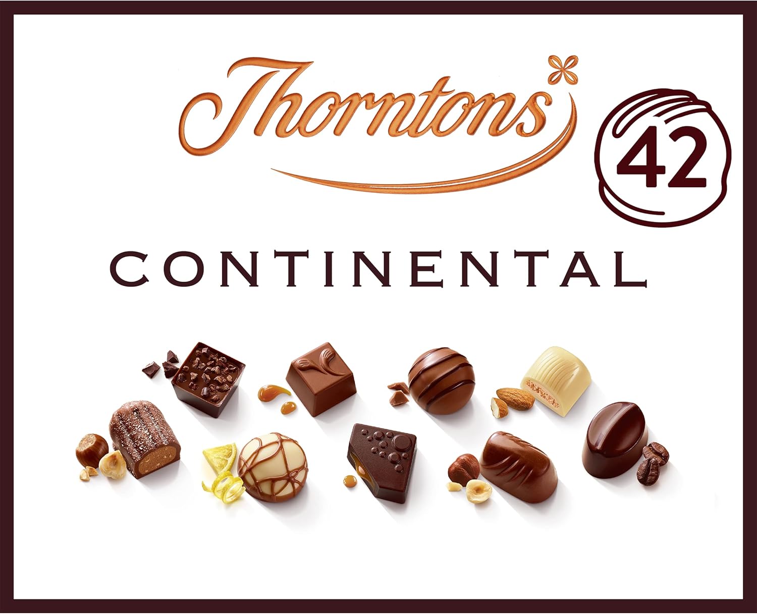 Thorntons Continental Chocolate Gift Box for Women and Men, Christmas Gifts, Valentines Gift, Inspired by European Flavours, Assorted Milk, White, Dark Chocolate, 454g