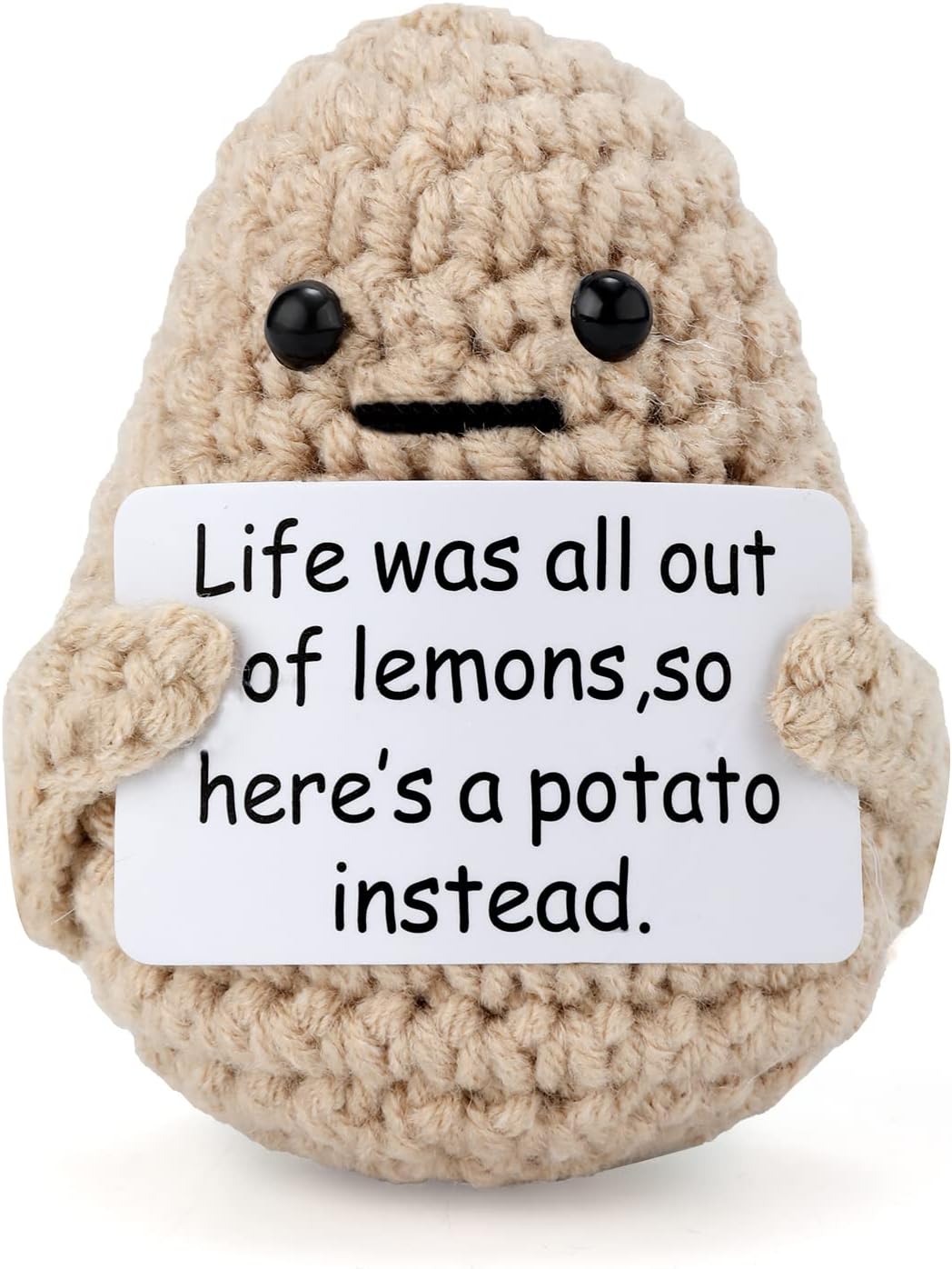 3 inch Life Interesting Knitted Positive Potato Mini Funny Positive Potato, Creative Cute Wool Funny Knitted Positive Potato for Birthday Gifts Party Decoration