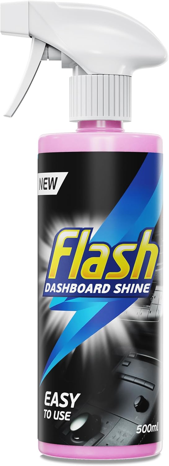 FLASH Car Care Dashboard Shine 500ml, Easy Use Dash Cleaner Spray To Protect Hard Surfaces