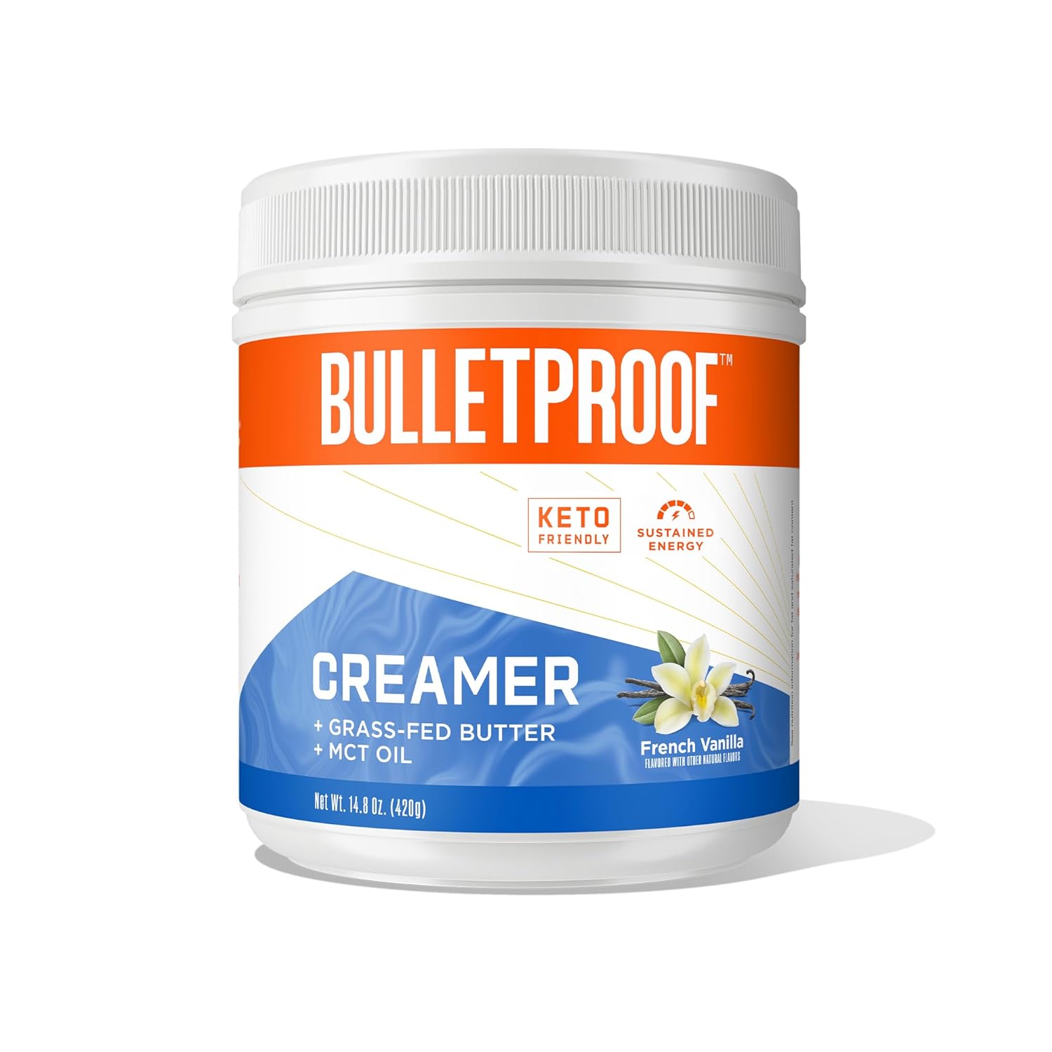 Bulletproof French Vanilla Creamer, 14.8 Ounces, Keto Coffee Creamer with MCT Oil and Grass-Fed Butter
