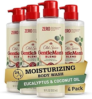Old Spice Men's Body Wash GentleMan's Blend Eucalyptus and Coconut Oil, 18 oz (Pack of 4)