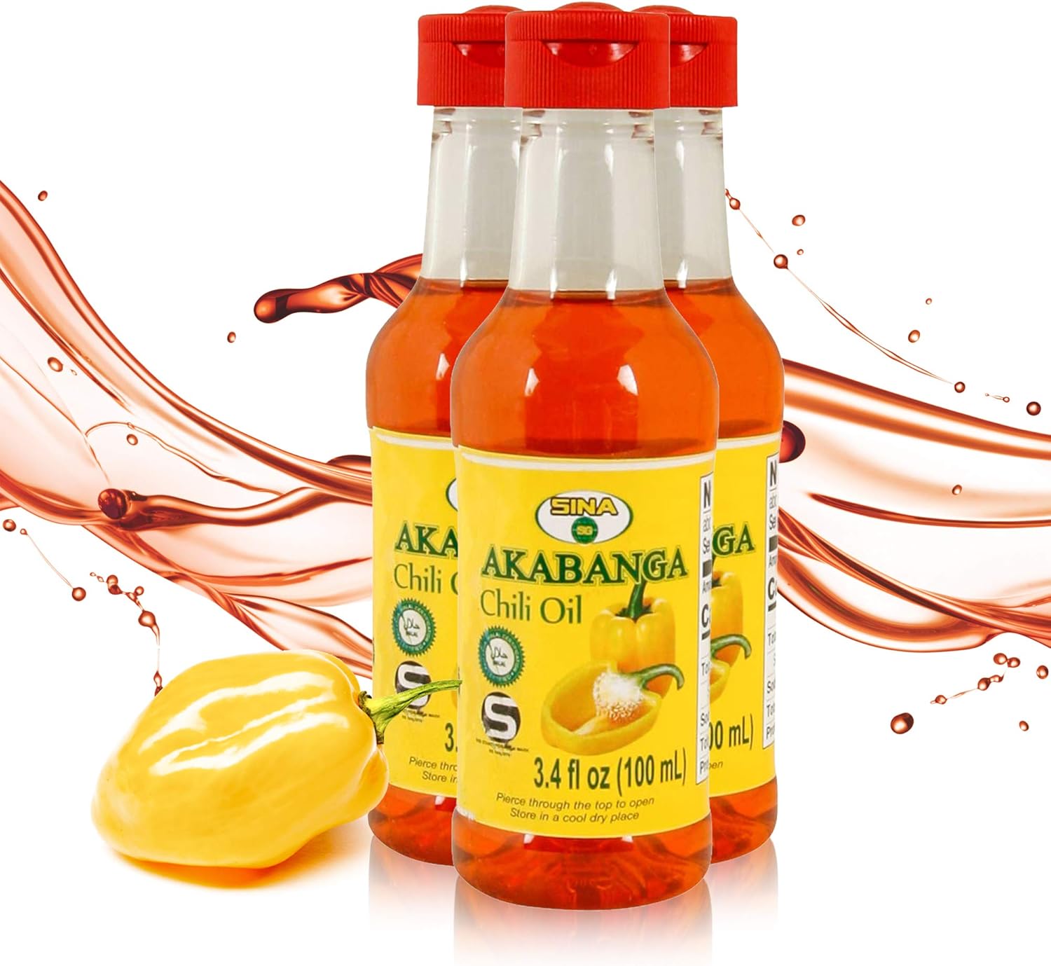 Akabanga Chilli Oil Sauce - Piri-Piri Bird's Eye - 50.000-100.000 Scoville - Rwanda, Africa (3 x 100 ml)