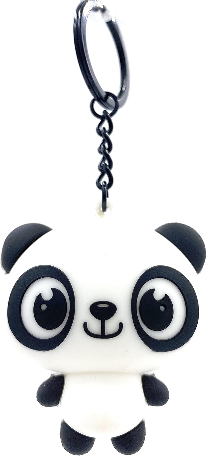 Panda Keychains for Girls Cute keychains for Kids Rubber Animal Key Organizer Kawaii Panda Purse Backpack Charm Pendant Bag Hanging
