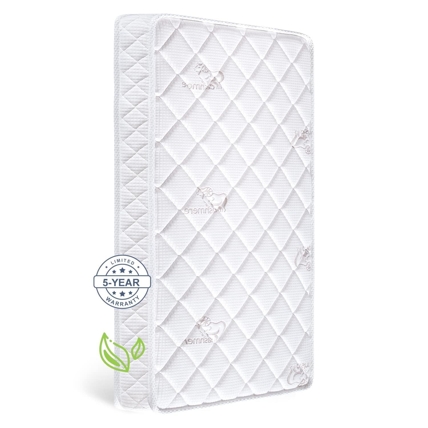 Premium Dual Sided Crib & Toddler Mattress,100% Knitted Fabric, Premium Fleece Surface-Hypoallergenic, 5" Thick Firm Soft Crib Mattress, Non-Toxic - Fits Standard Cribs & Toddler Beds