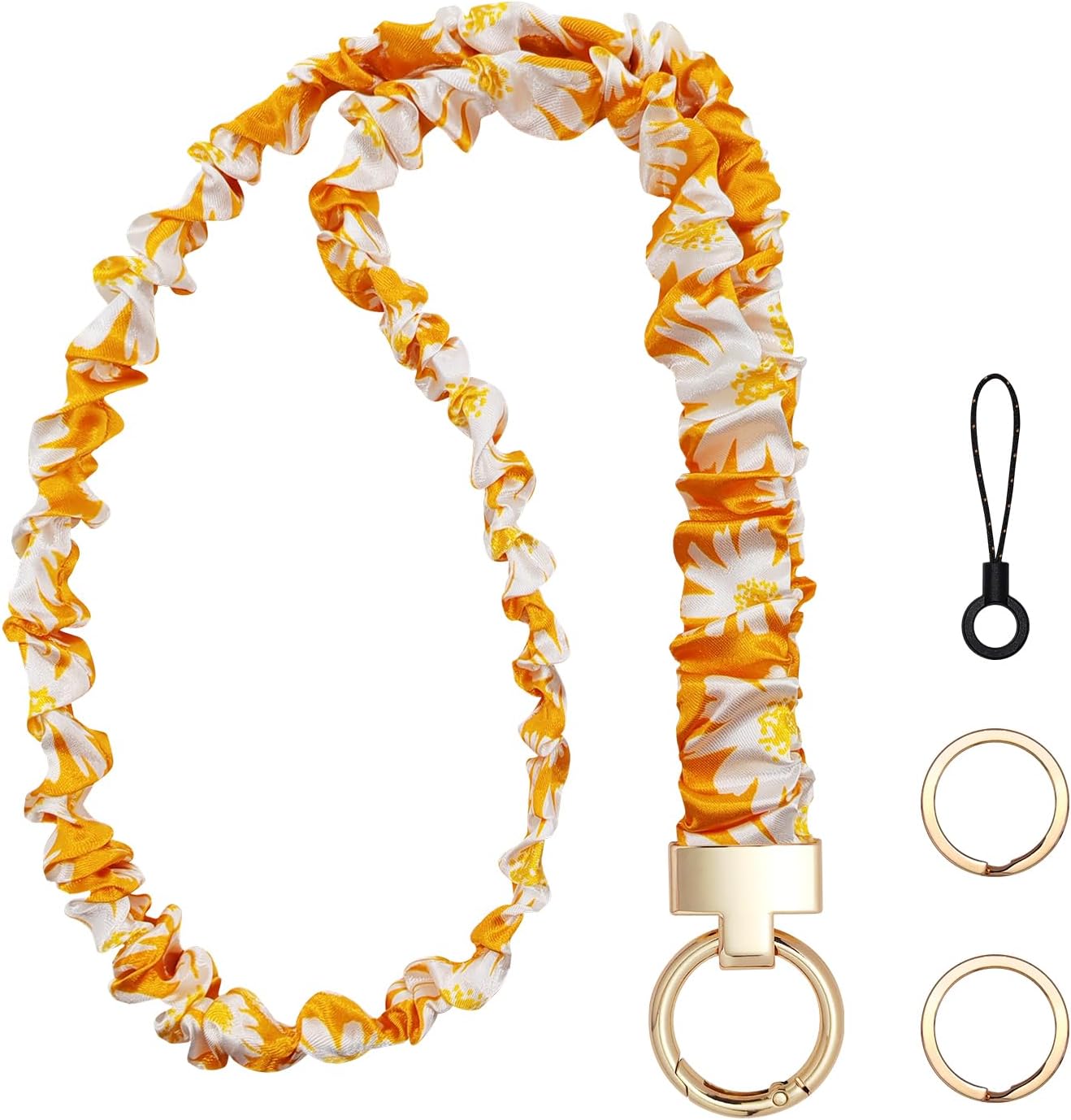 Stretchy Scrunchie Lanyard for ID Badges, Teacher Gifts for Women Birthday Unique, Cute Neck Scrunchie Lanyard Perfect for Office Teacher Appreciation Gifts Nurses School Classroom (Yellow)