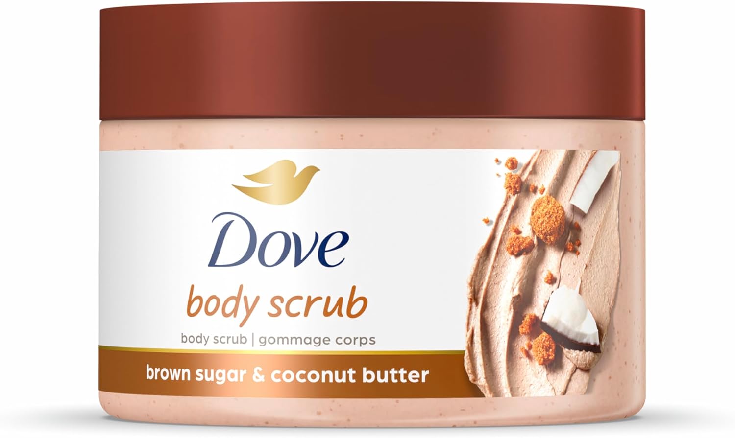Dove Scrub Brown Sugar & Coconut Butter For Silky Smooth Skin Body Scrub Exfoliates & Restores Skin's Natural Nutrients 298ml