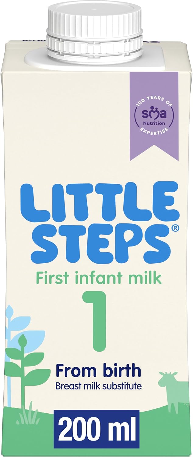 SMA Little Steps by Ready To Drink First Infant Baby Milk from birth Ready-to-use milk 200ml, Pack of 12