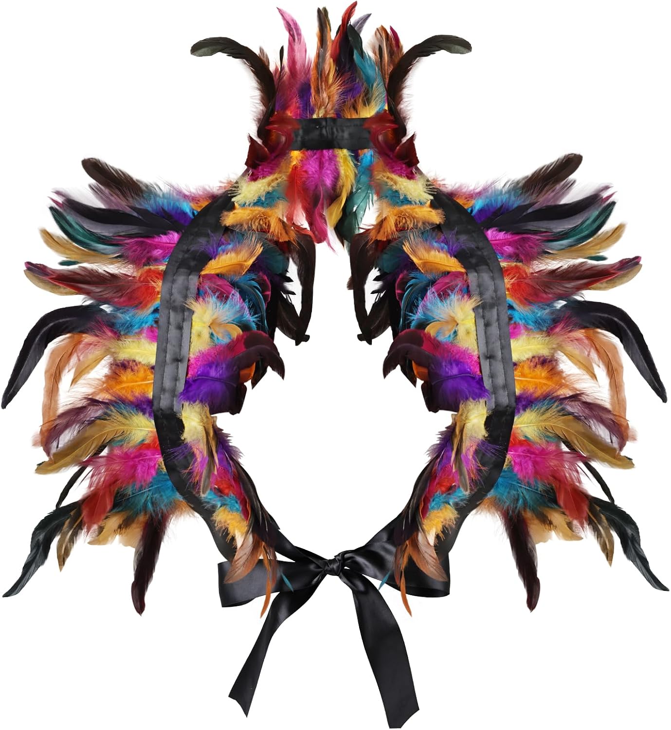 Gothic Natural Feather Shrug Feather Shawl Wrap Cape Victorian Collar for Halloween Cosplay Party Costume Accessories