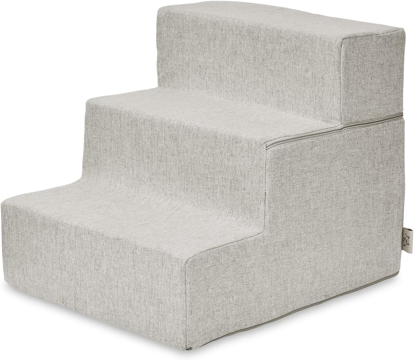 Best Pet Supplies Foldable Foam Pet Steps for Small Dogs and Cats, Portable Ramp Stairs for Couch, Sofa, and High Bed Climbing, Non-Slip Balanced Indoor Step Support, Paw Safe - Sand, 3-Step