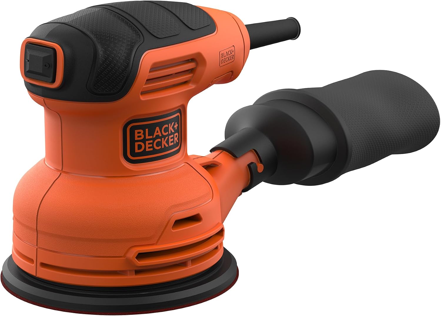 BLACK+DECKER 230W Random Orbital Sander, 13,000 RPM Electric Sander for Wood, Metal, Glass with Integrated Dust Collection, Easy Sandpaper Change, and Ergonomic Grip, BEW210-GB