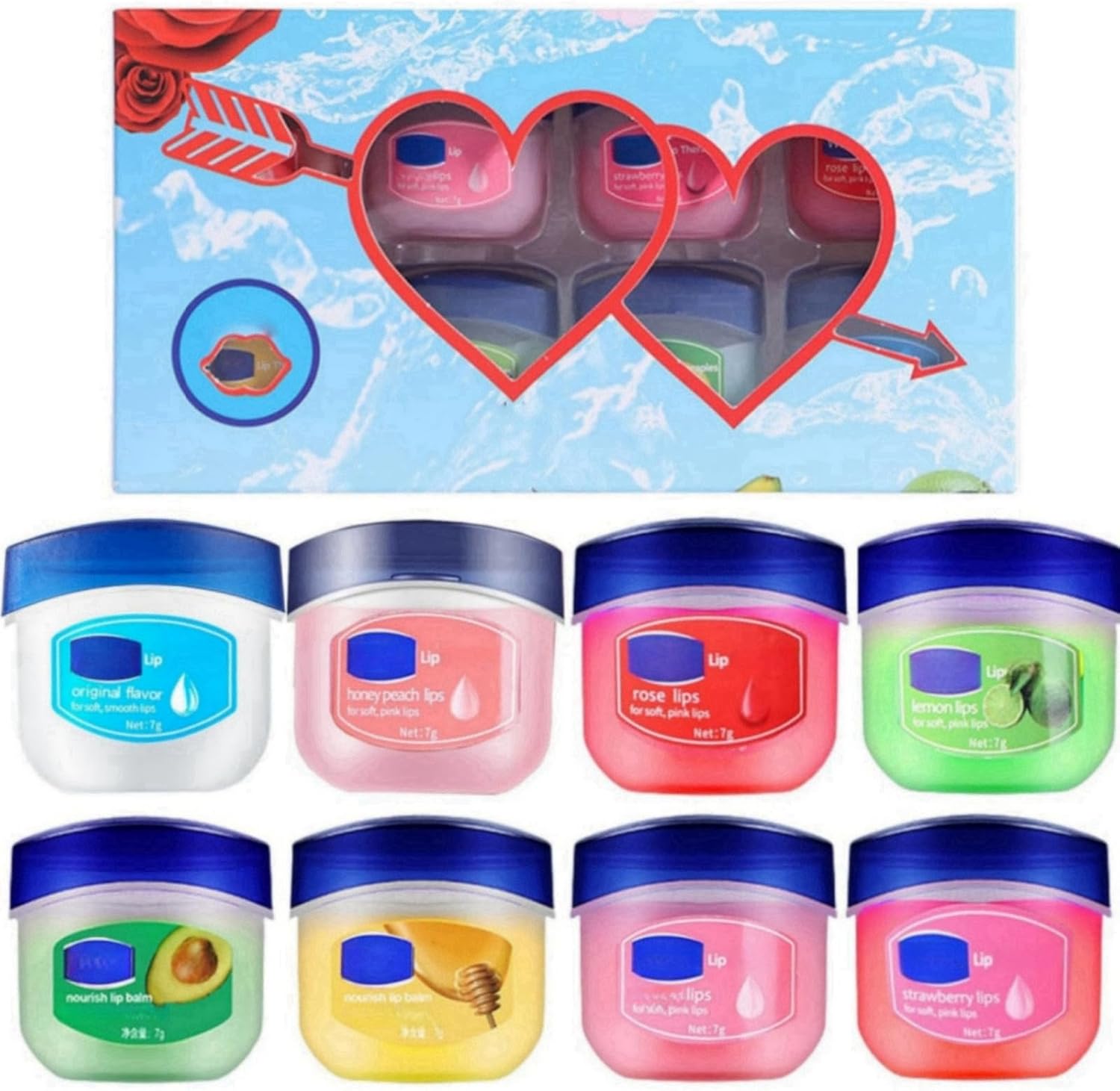 8PCS Lip Balm Set,Lip Balm Multipack,Mini Lip Balm,Multipack Lip Moisturizer For Very Dry Lips Lip Repair Sleeping Lip Mask For Day&Night Lip Care,Reduce Lip Lines&Wrinkle,Brighten Dark Lip Color