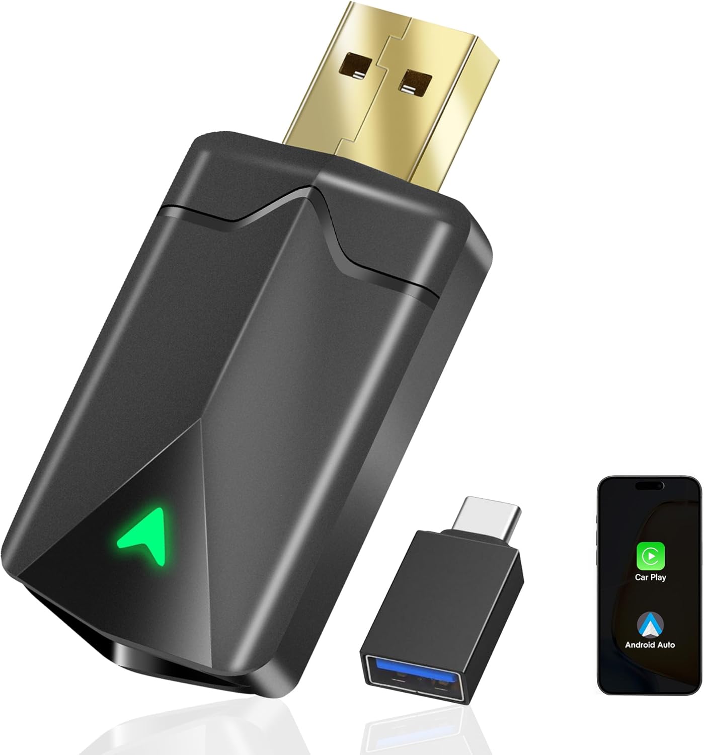 ZOUHOE Wireless CarPlay Adapter UK – Android Auto Wireless Adapter, 5.8GHz Wi-Fi Plug & Play,Mini and Stable iOS 10+/Android 10+, Fast Auto-Connect for Cars 2016+.(1Pcs)