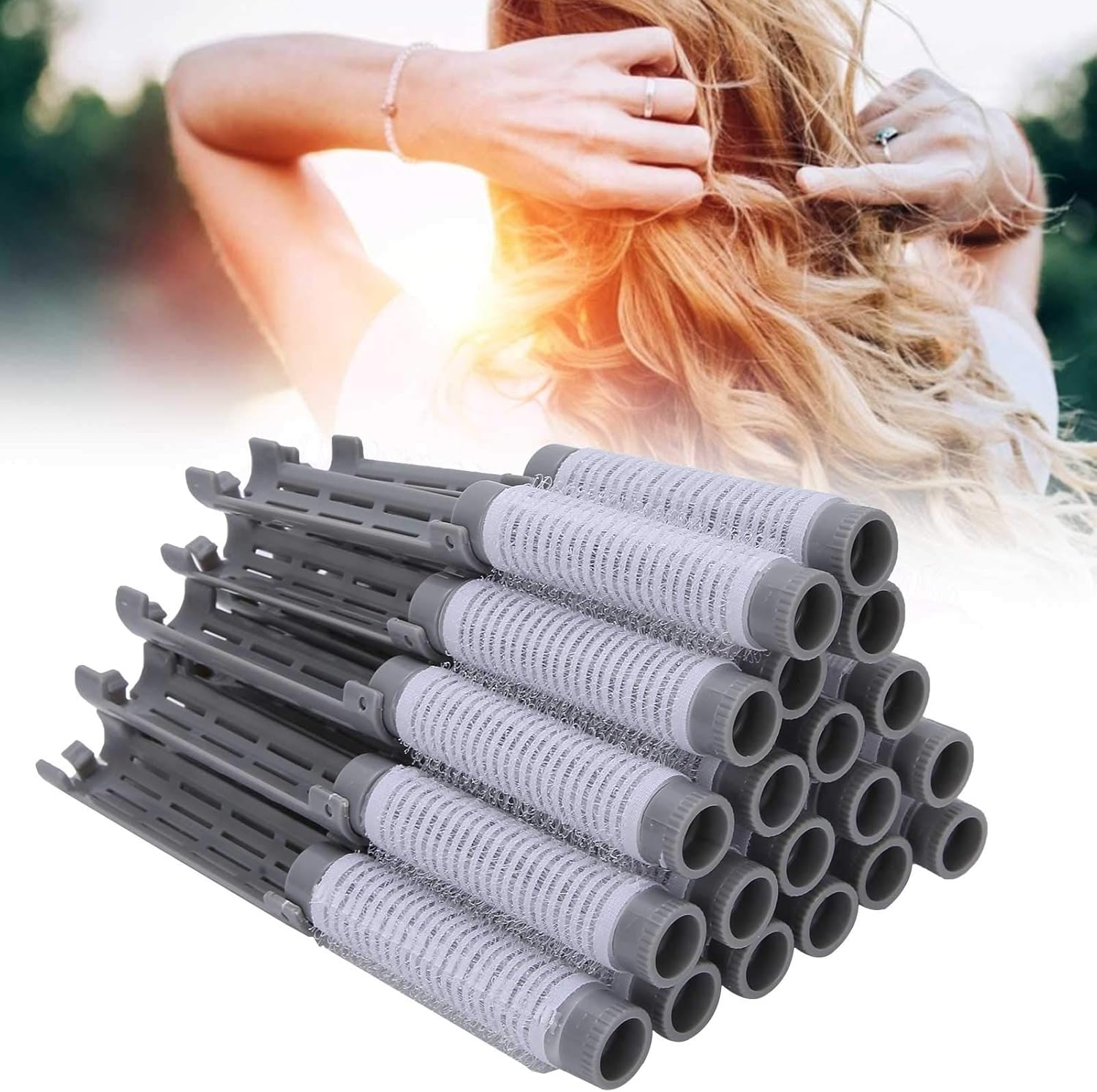 Hair Perm Rods, 20PCS Perm Rods Curlers Hair Rollers Hair Perm Kit Short Fluffy Perming Rods Roller Curlers Root Body Wave Hairdressing Styling Tool Hair Roller Set for Salon Barber Home Perm Kit